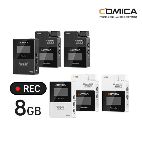 [COMICA] 코미카 무선마이크 BOOMX-D PRO D2 송신기2개 수신기1개 / 내장 메모리 8GB, 작동거리 100m